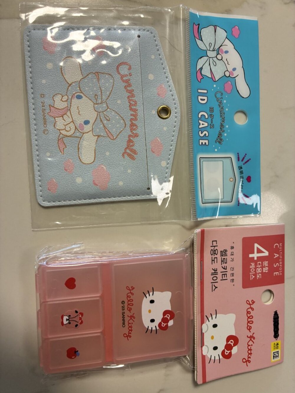 Kiddy ID case & pill box -Cinnamoroll & Hello Kitty NWT